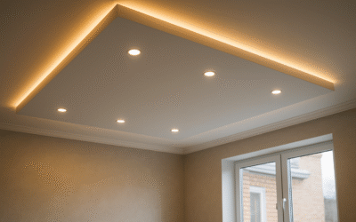 Koszt sufitu podwieszanego z LED na powierzchni 40 m²