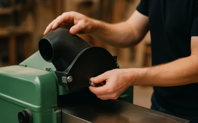 Jak prawidłowo ustawić osłonę wyrzutnika trocin w strugarce